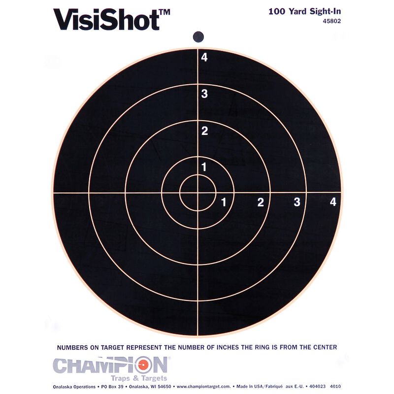 Champion Range and Target VisiShot 100 Yard Sight-In Targets - 10 Pack