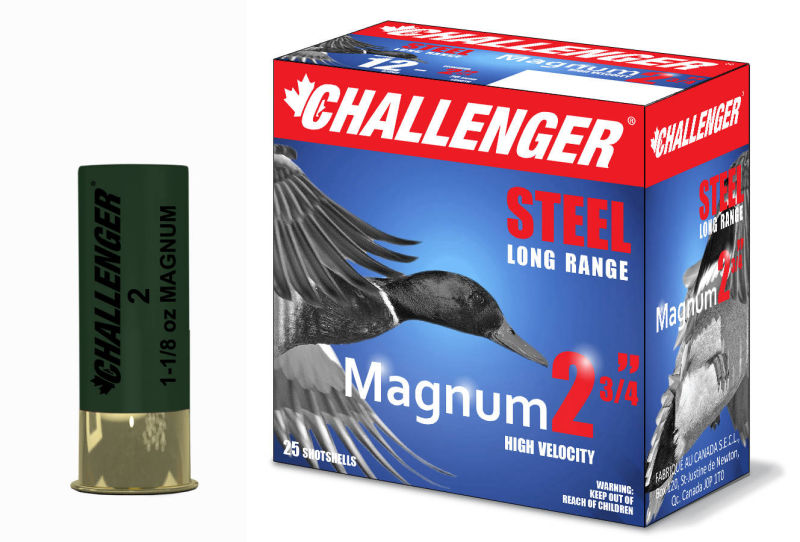 Challenger Magnum Waterfowl Steel LR 12Gx2-3/4 70mm 1-1/8oz 1450 FPS Steel #BB 25 Shotshells