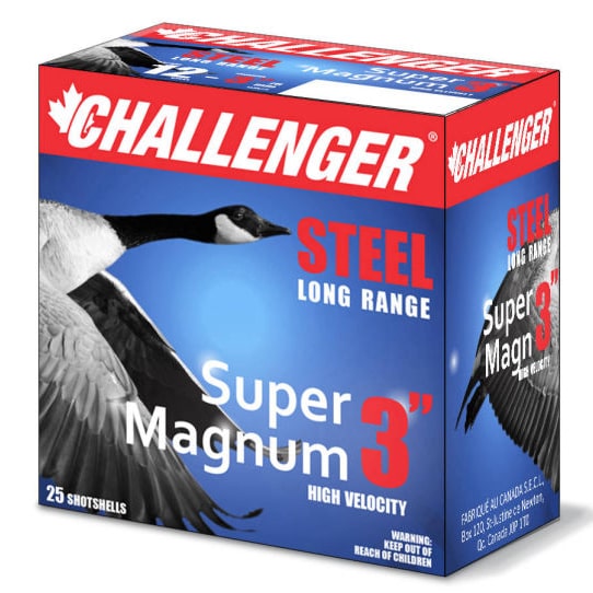 Challenger Super Magnum Waterfowl Steel LR 12Gx3 76mm 1-1/8oz 1550FPS #2 25 Shotshells