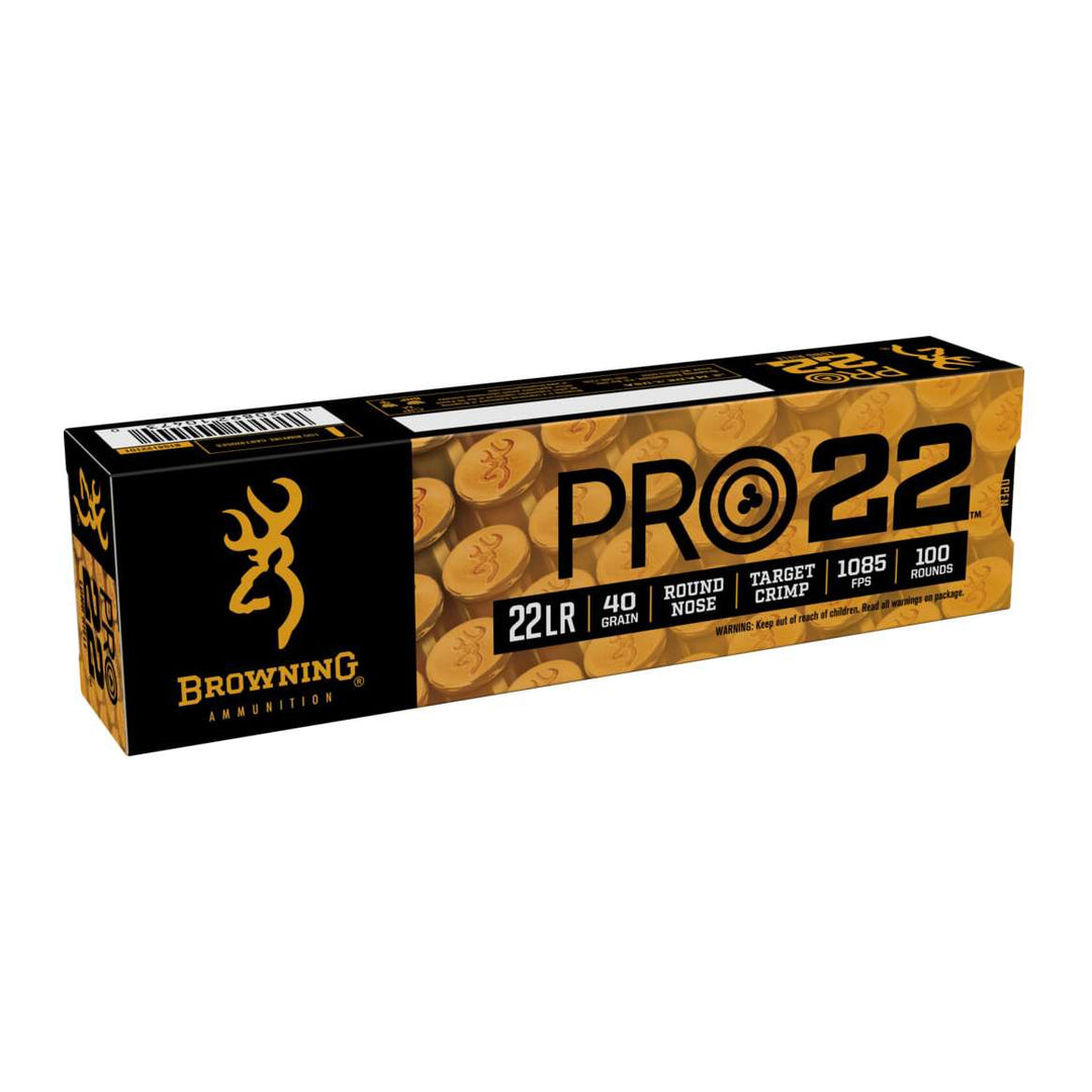 Browning PRO 22 LR 40gr Round Nose Target Crimp 1085FPS 100 Rounds