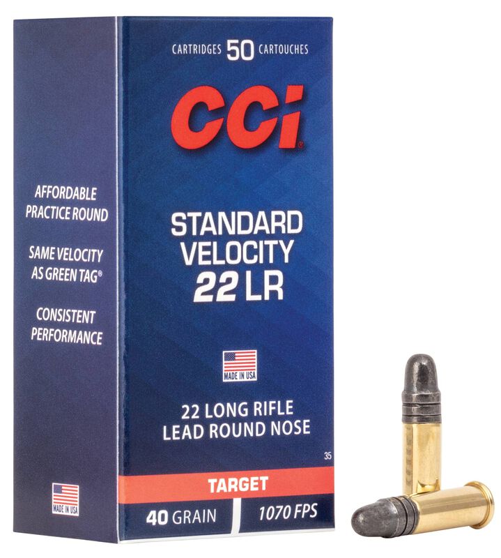 CCi Standard Velocity 22 LR Lead Round Nose 1070 FPS 40gr 500 Rounds