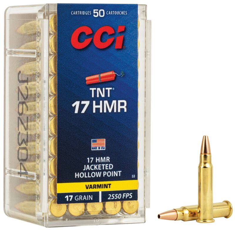 CCi JHP TNT 17 HMR Varmint 2550 FPS 17gr 50 Rounds