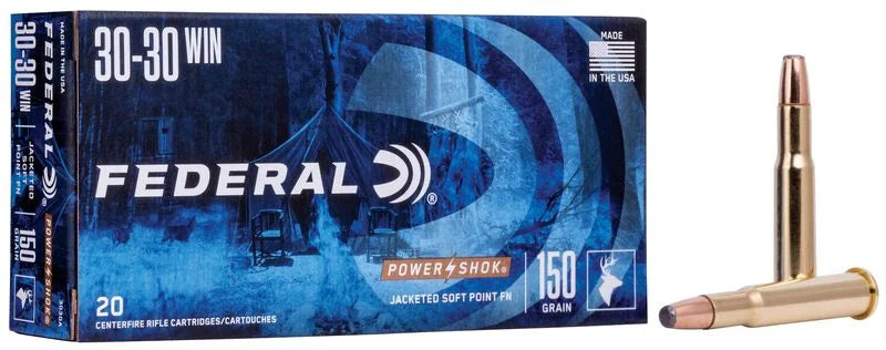 Federal Power-Shok 30-30 WIN, in JSP, 150gr 2390 FPS 20 Rounds