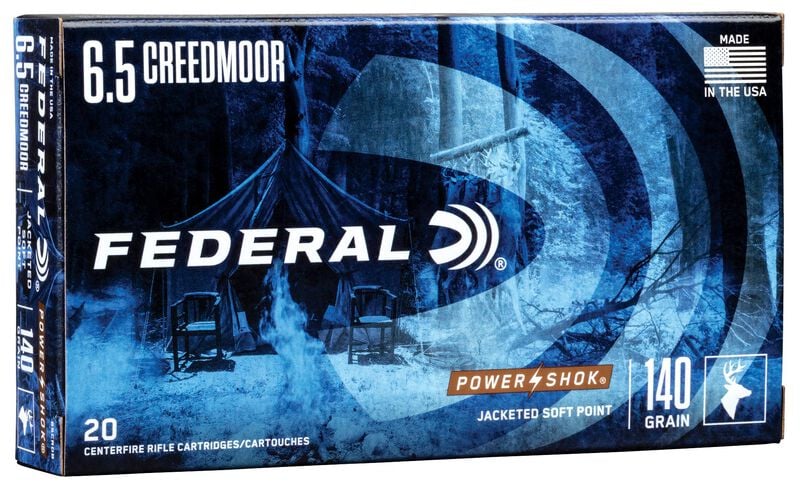 Federal Power-Shok 6.5 CREEDMOOR, in JSP, 140gr 2750 FPS 20 Rounds