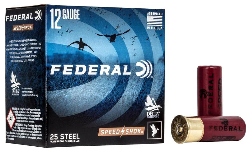 Federal Speed Shok Waterfowl 12Gx2-3/4 1-1/8oz 1500 FPS #2 Shot 25 Steel Shotshells