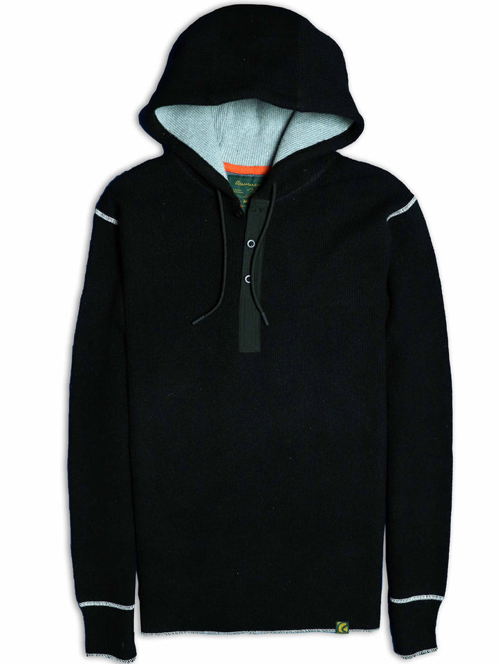 Rawman- Men's Wool Henley Hoodie