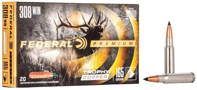 Federal Premium Trophy Copper 308 WIN 165gr 2700 FPS 20 Rounds