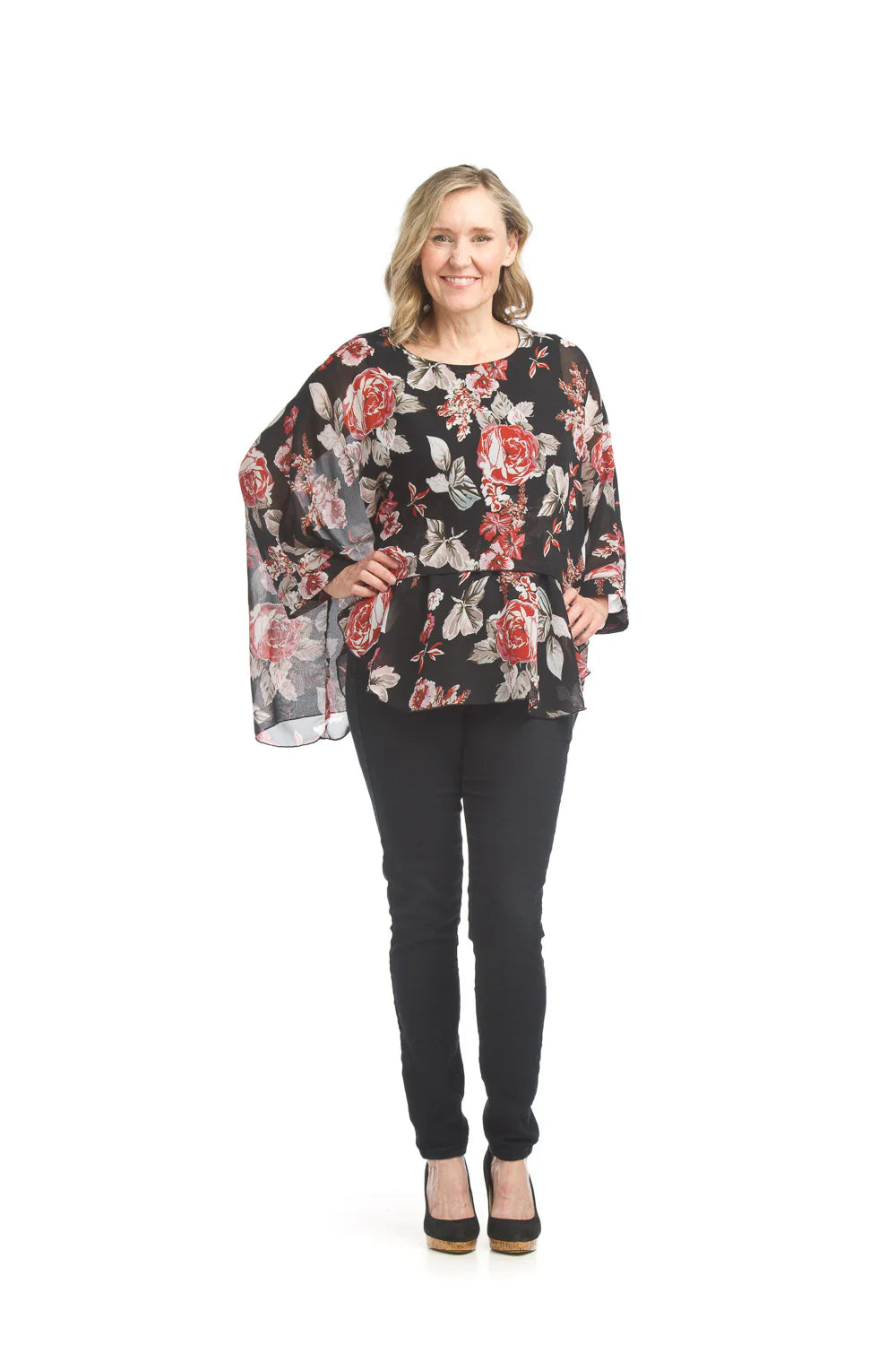 Papillon Floral Overlay Blouse