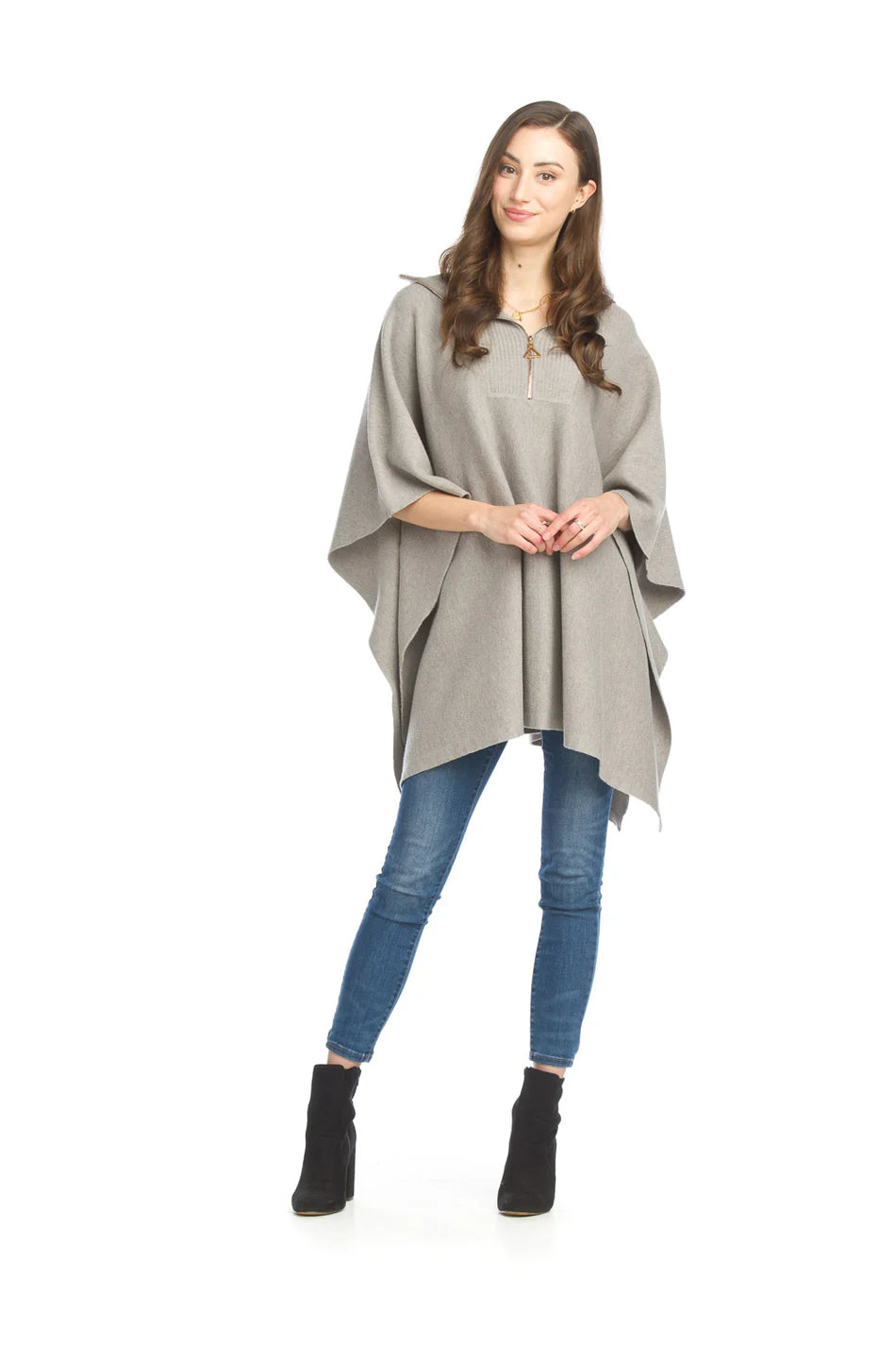 Papillon Oversized Zip Neck Poncho