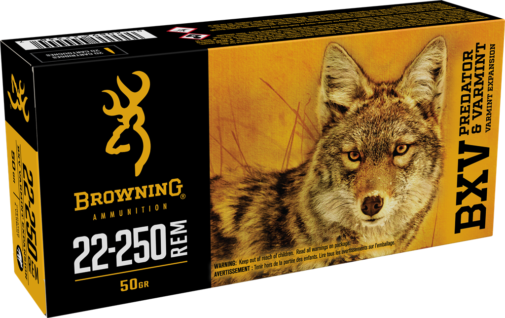 Browning BXV Predator & Varmint 22-250REM 3800 FPS 50gr 20 Rounds