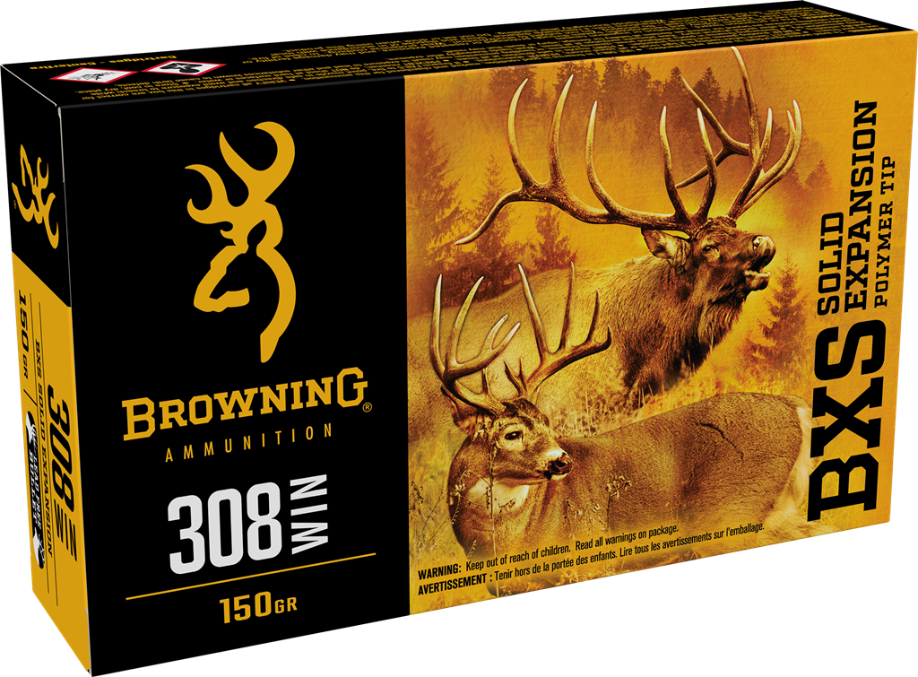 Browning BXS Solid Expansion Lead Free 308 WIN 2820 FPS 150gr 20 Rounds