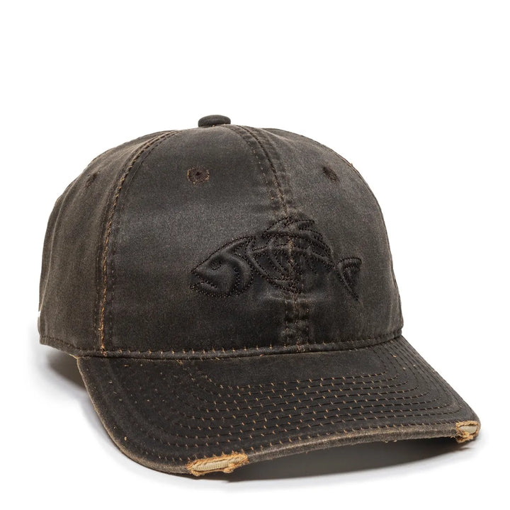 Outdoor Cap: Bonefish Emblem,Rip Frayed Visor