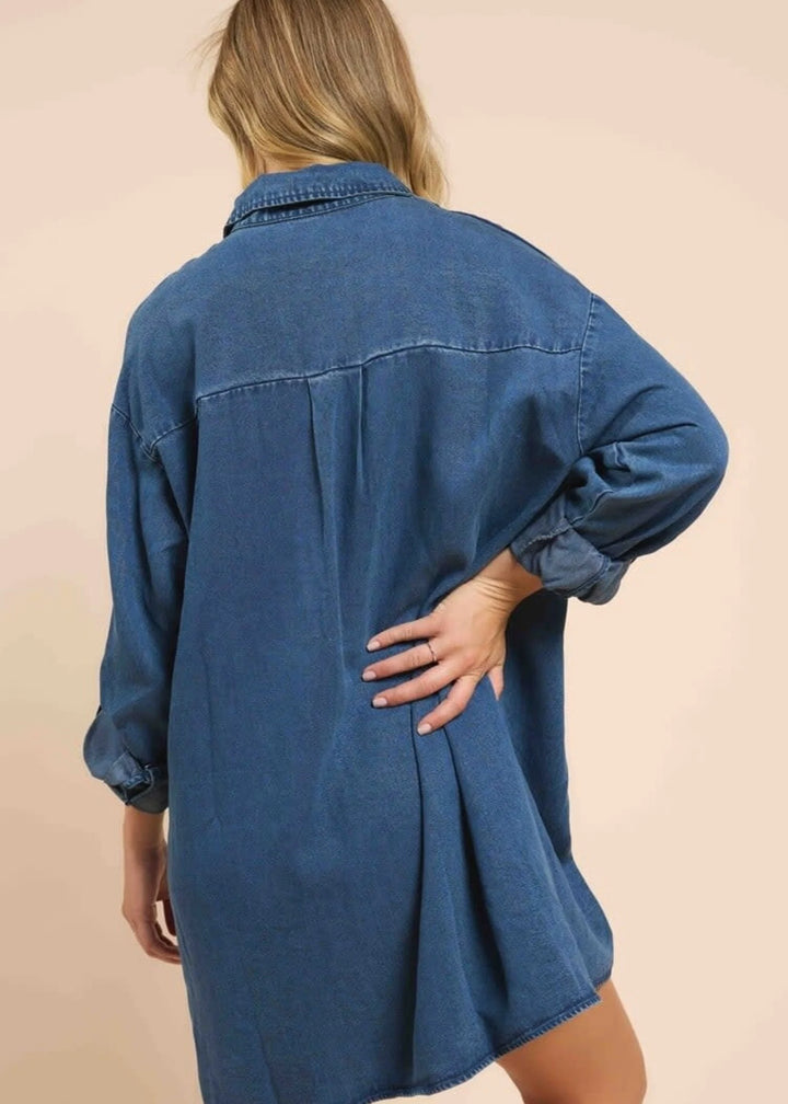 Sadie & Sage It's Pouring Collar Denim Dress