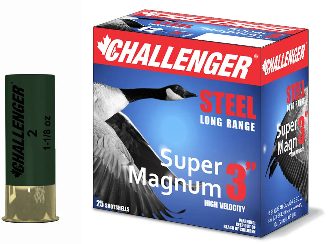 Challenger Super Magnum Waterfowl 12Gx3 76mm 1-1/8oz 1550FPS Steel #BB 25 Shotshells