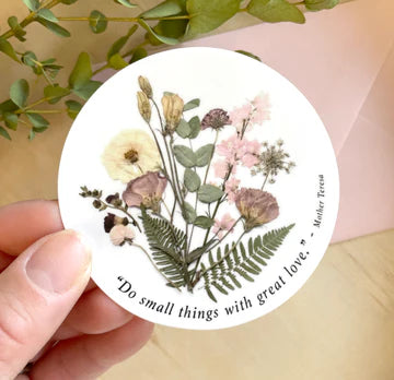 Seek & Bloom Pressed Flower, 3" Vinyl Sticker