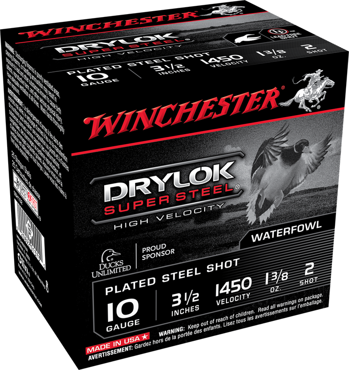 Winchester DryLok Waterfowl Super Steel PSS 10Gx3-1/2 1-3/8oz 1450 FPS #2 25 Shotshells