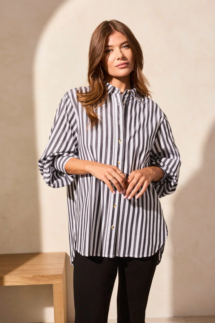 Tribal Stripe Button-Front Shirt