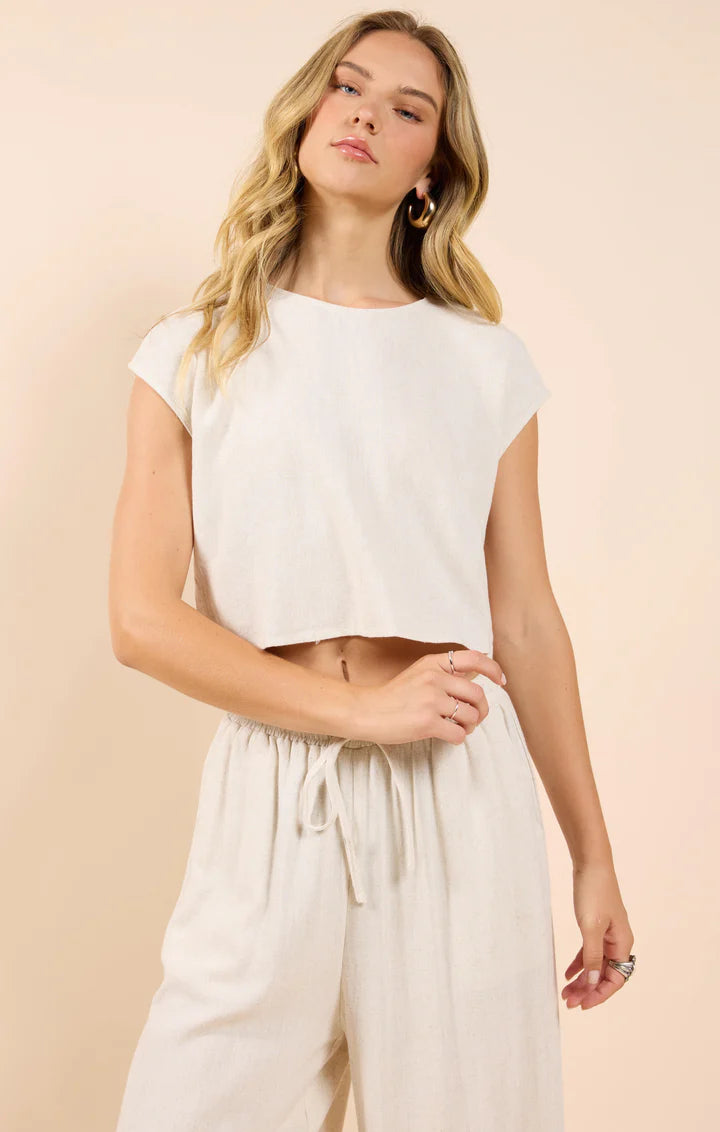 Sadie & Sage Sugarloaf Sleeveless Linen Top