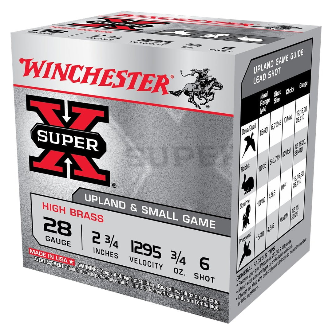 Winchester Super X 28G X 2-3/4 1295FPS 3/4oz #6 25 Rounds